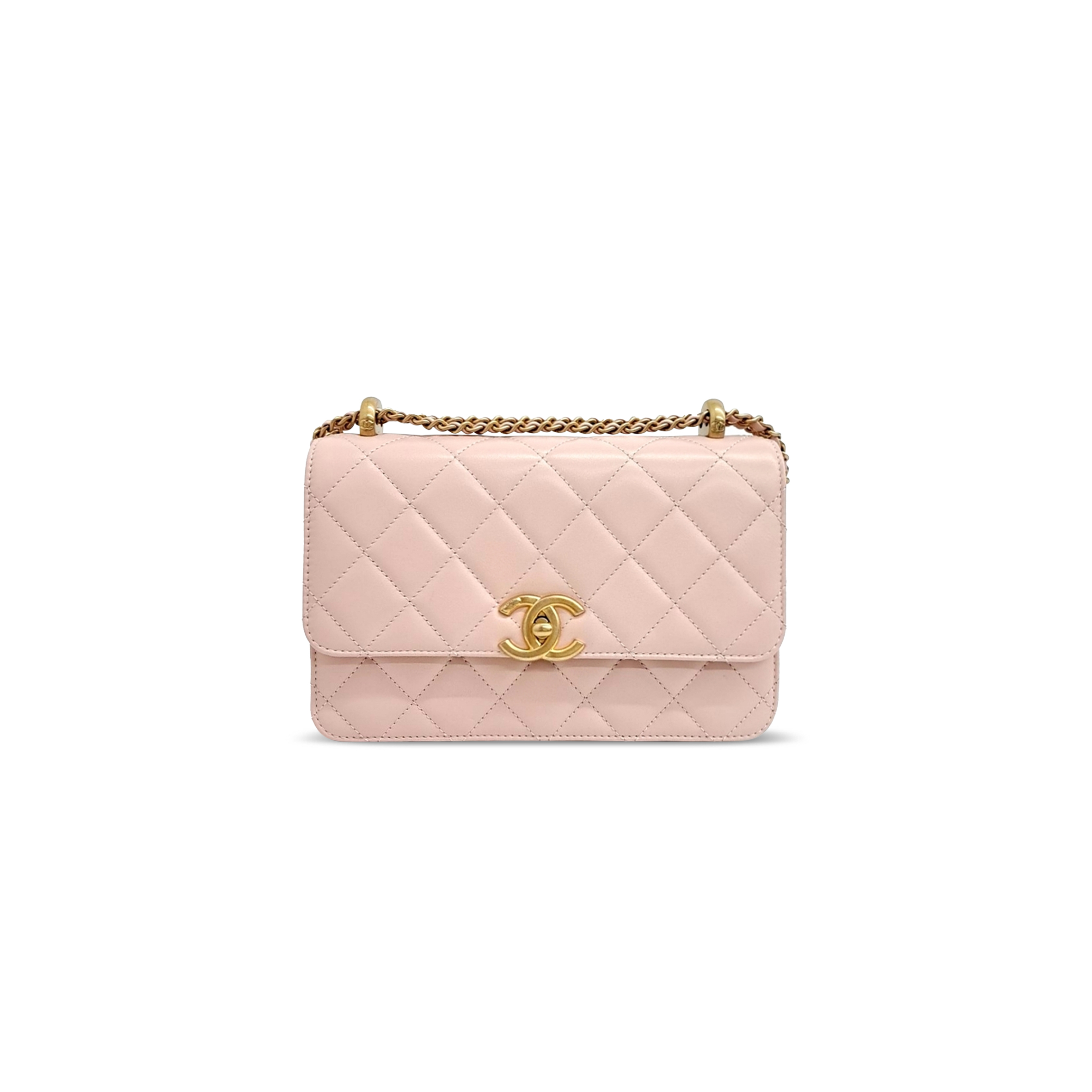 CHANEL CALFSKIN QUILTED FLAP BAG AS2649 (22*14*8cm)